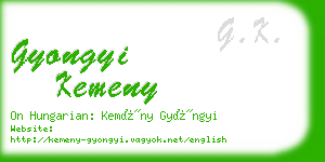 gyongyi kemeny business card
